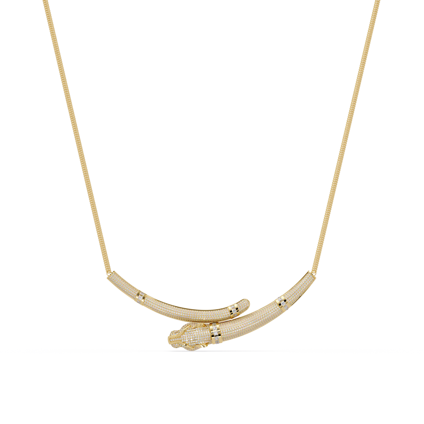 Signature 14K Gold Lab Grown Diamond Panther Necklace pendant - HIGHCARAT DIAMONDS
