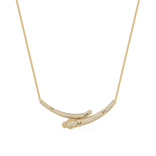 Signature 14K Gold Lab Grown Diamond Panther Necklace pendant - HIGHCARAT DIAMONDS