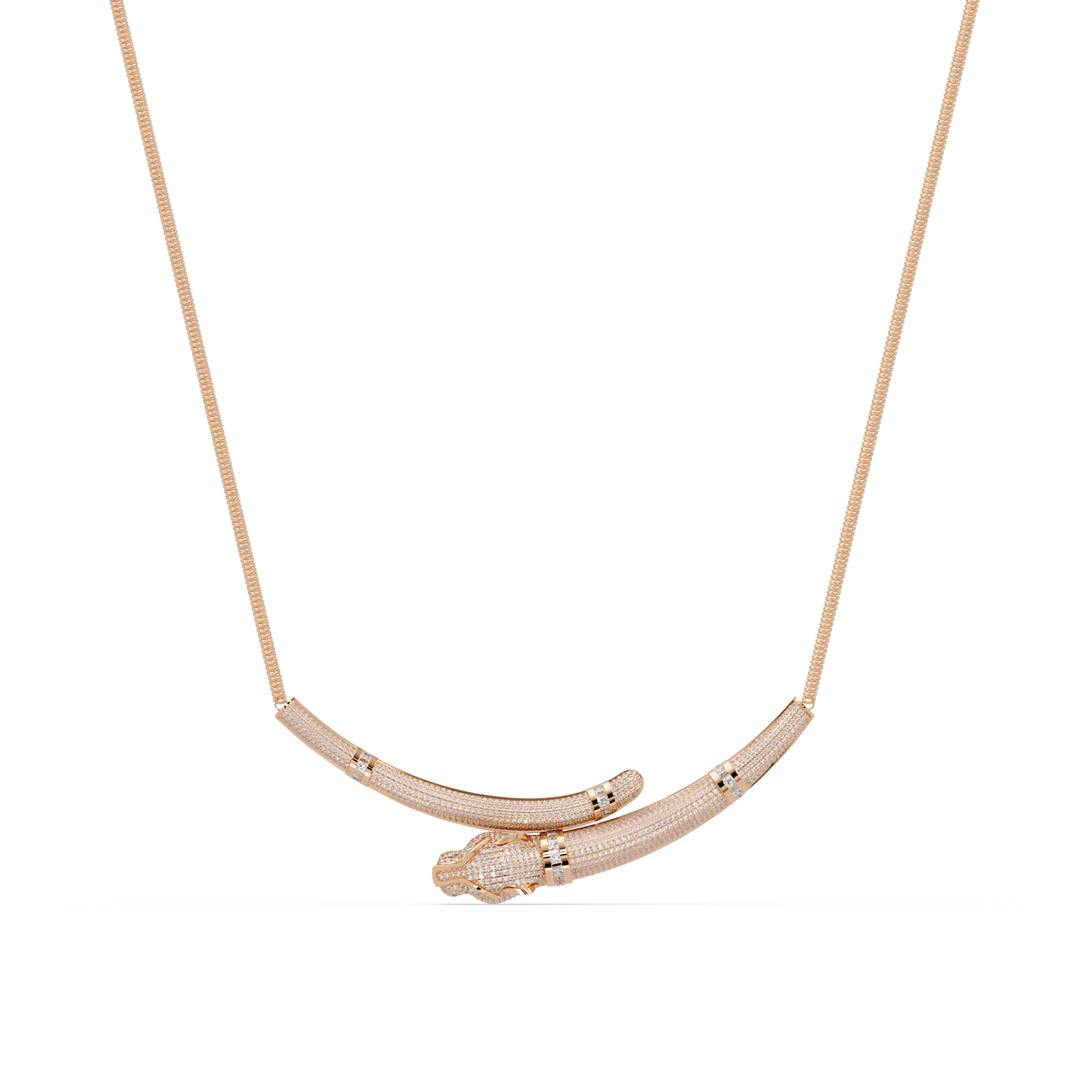 Signature 14K Gold Lab Grown Diamond Panther Necklace pendant - HIGHCARAT DIAMONDS