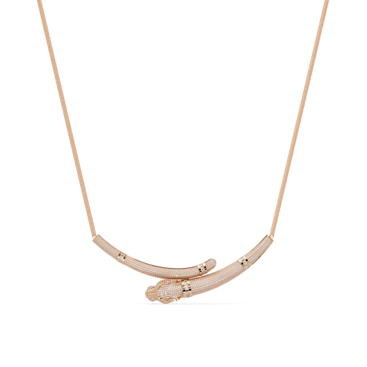 Signature 14K Gold Lab Grown Diamond Panther Necklace pendant - HIGHCARAT DIAMONDS