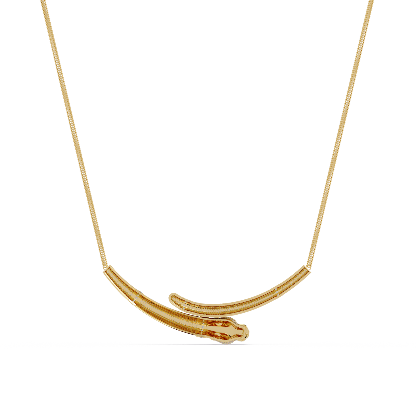 Signature 14K Gold Lab Grown Diamond Panther Necklace pendant - HIGHCARAT DIAMONDS