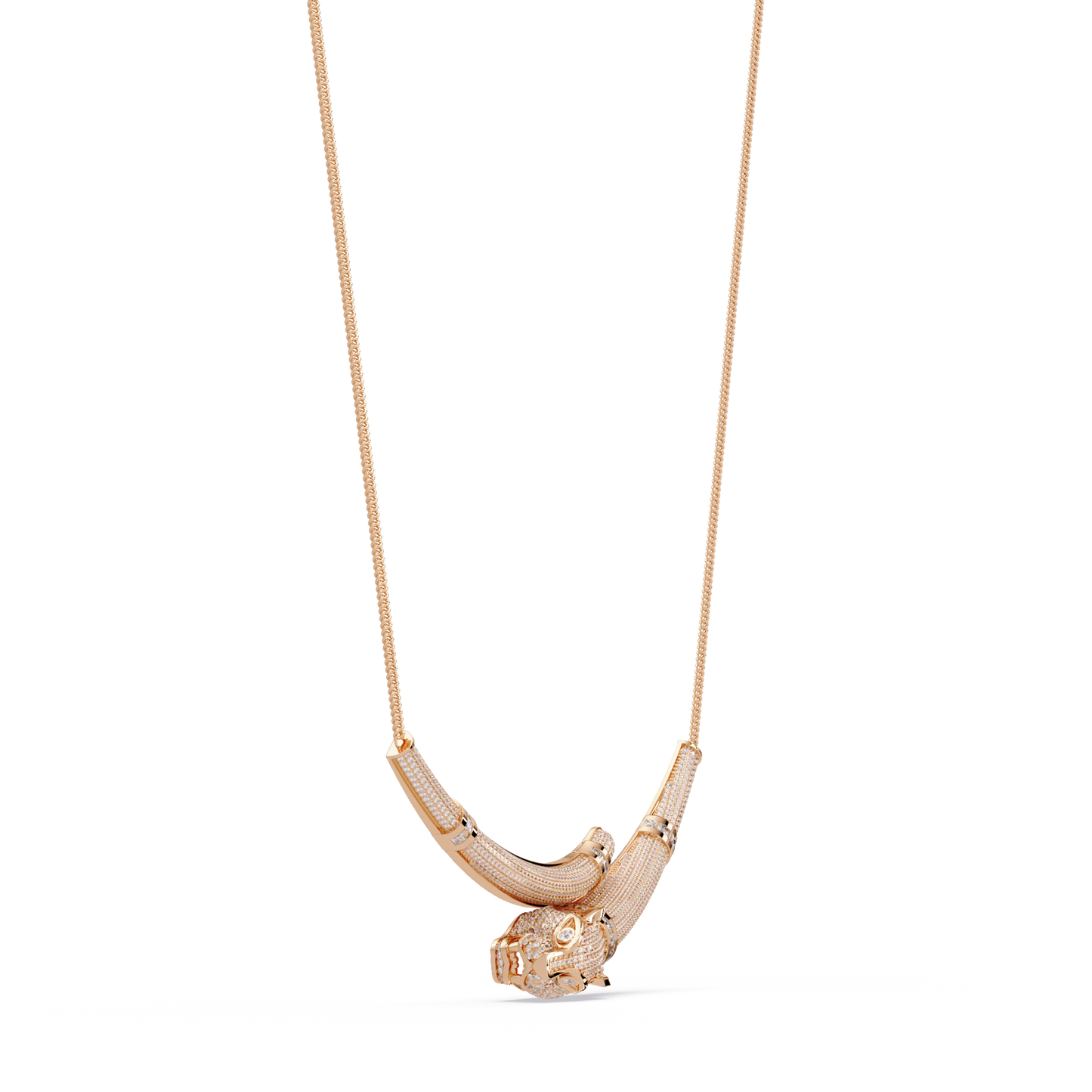 Signature 14K Gold Lab Grown Diamond Panther Necklace pendant - HIGHCARAT DIAMONDS