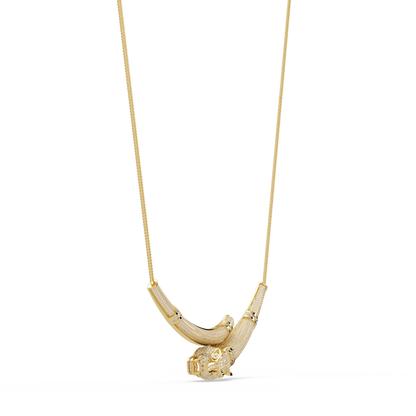 Signature 14K Gold Lab Grown Diamond Panther Necklace pendant - HIGHCARAT DIAMONDS