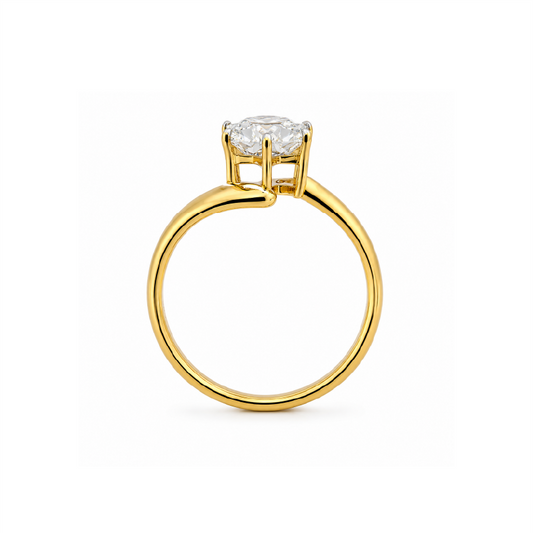 Six Point Star Cut David Lab Grown Diamond Solitaire Engagement Ring - HIGHCARAT DIAMONDS