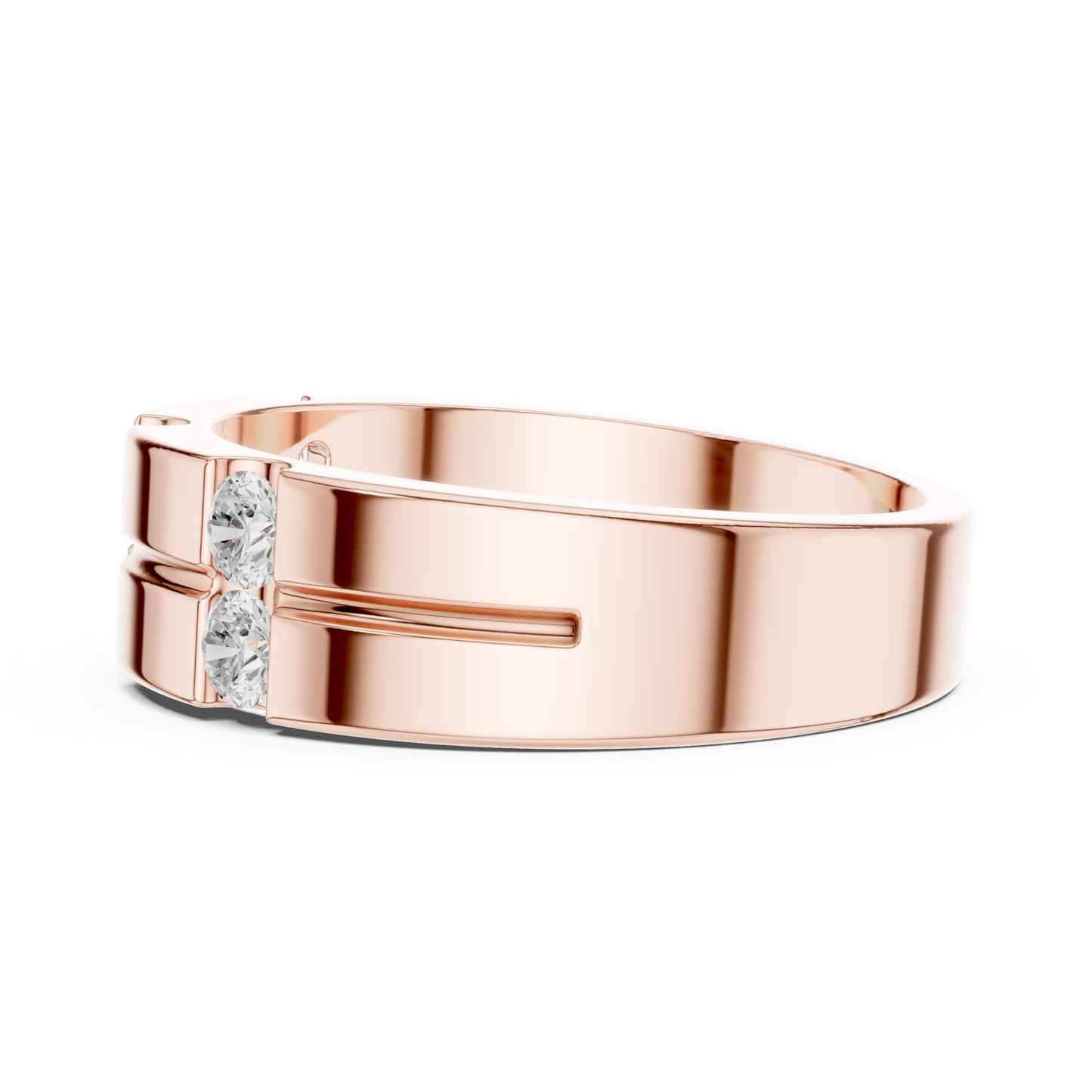6 Stone Round Shapes Natural & Lab Grown Diamond 14k Solid Rose Gold Antique Style Men Diamond Ring - HIGHCARAT DIAMONDS
