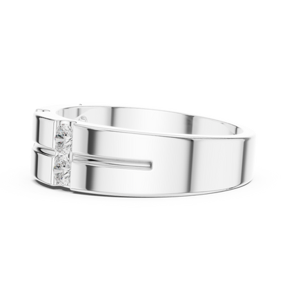 6 Stone Round Shapes Natural & Lab Grown Diamond 14k Solid Rose Gold Antique Style Men Diamond Ring - HIGHCARAT DIAMONDS