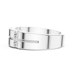 6 Stone Round Shapes Natural & Lab Grown Diamond 14k Solid Rose Gold Antique Style Men Diamond Ring - HIGHCARAT DIAMONDS