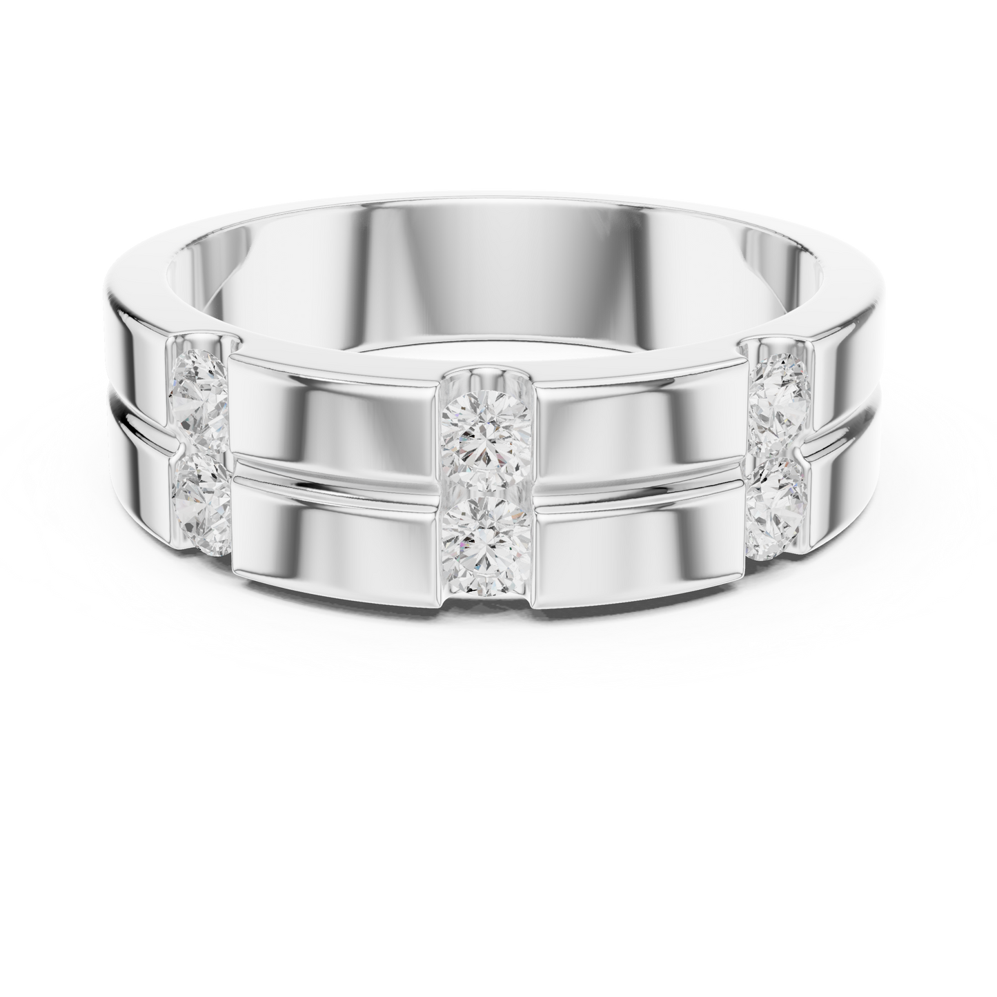 6 Stone Round Shapes Natural & Lab Grown Diamond 14k Solid Rose Gold Antique Style Men Diamond Ring - HIGHCARAT DIAMONDS