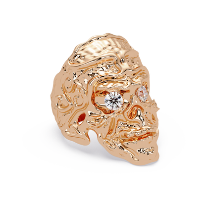 Skull Face Lab Grown Diamond Eye Statement Ring - HIGHCARAT DIAMONDS