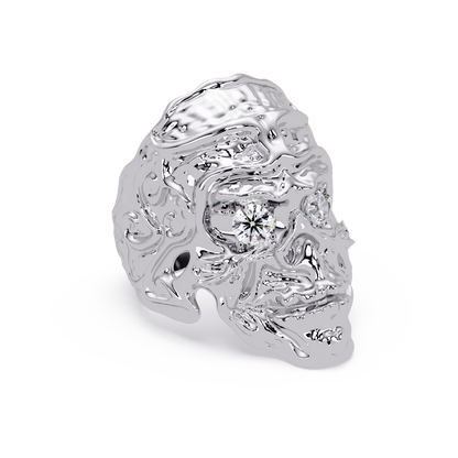 Skull Face Lab Grown Diamond Eye Statement Ring - HIGHCARAT DIAMONDS