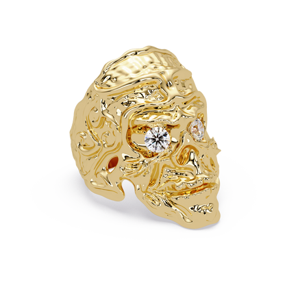Skull Face Lab Grown Diamond Eye Statement Ring - HIGHCARAT DIAMONDS
