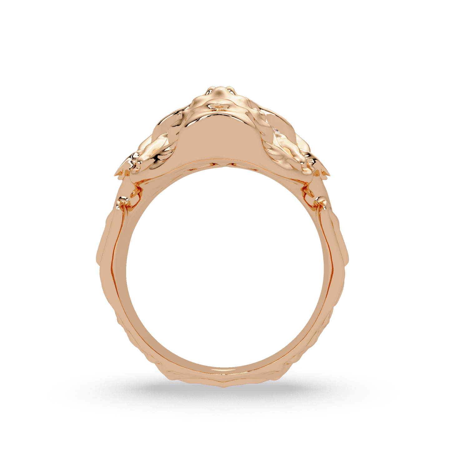 Skull Face Lab Grown Diamond Eye Statement Ring - HIGHCARAT DIAMONDS