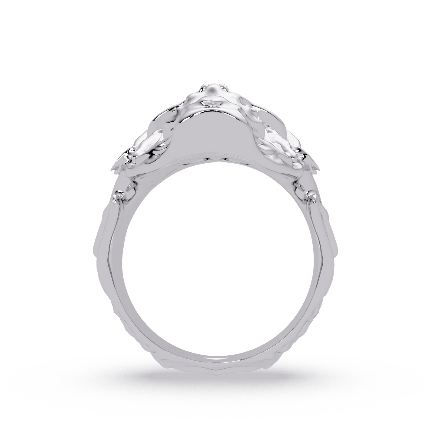 Skull Face Lab Grown Diamond Eye Statement Ring - HIGHCARAT DIAMONDS