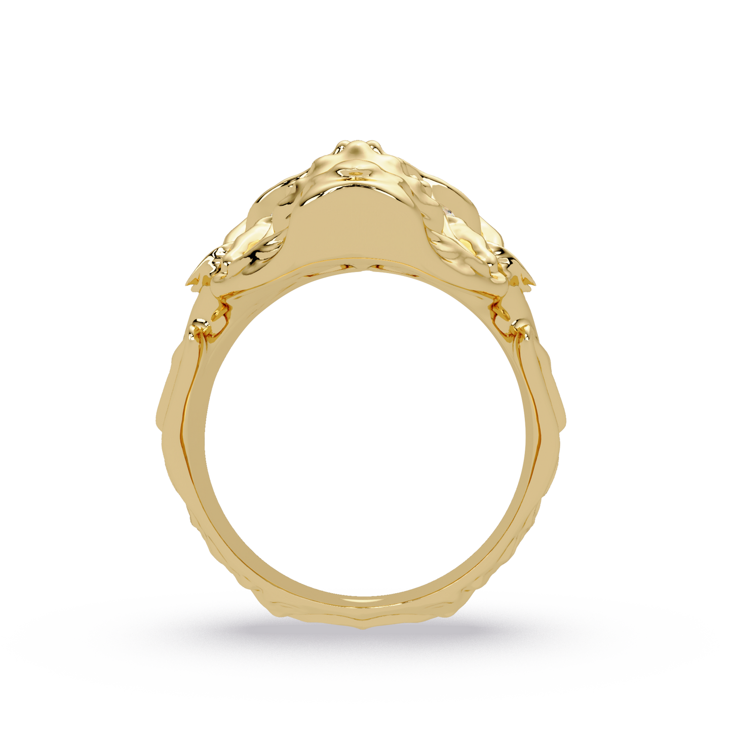Skull Face Lab Grown Diamond Eye Statement Ring - HIGHCARAT DIAMONDS
