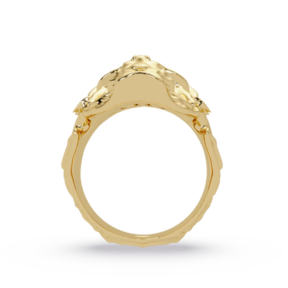 Skull Face Lab Grown Diamond Eye Statement Ring - HIGHCARAT DIAMONDS