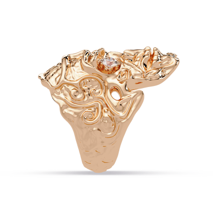 Skull Face Lab Grown Diamond Eye Statement Ring - HIGHCARAT DIAMONDS