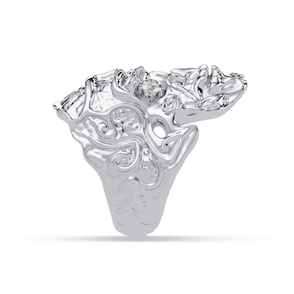 Skull Face Lab Grown Diamond Eye Statement Ring - HIGHCARAT DIAMONDS