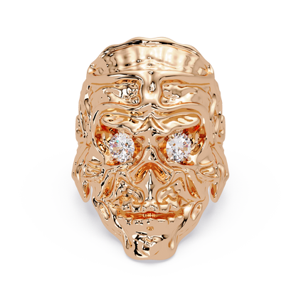 Skull Face Lab Grown Diamond Eye Statement Ring - HIGHCARAT DIAMONDS
