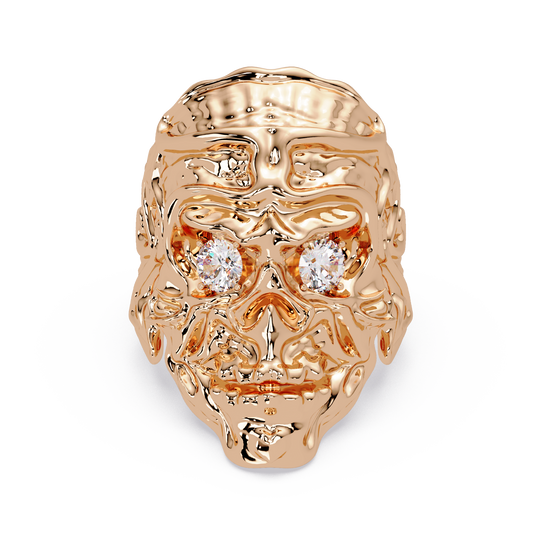 Skull Face Lab Grown Diamond Eye Statement Ring - HIGHCARAT DIAMONDS