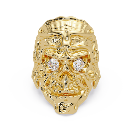 Skull Face Lab Grown Diamond Eye Statement Ring - HIGHCARAT DIAMONDS