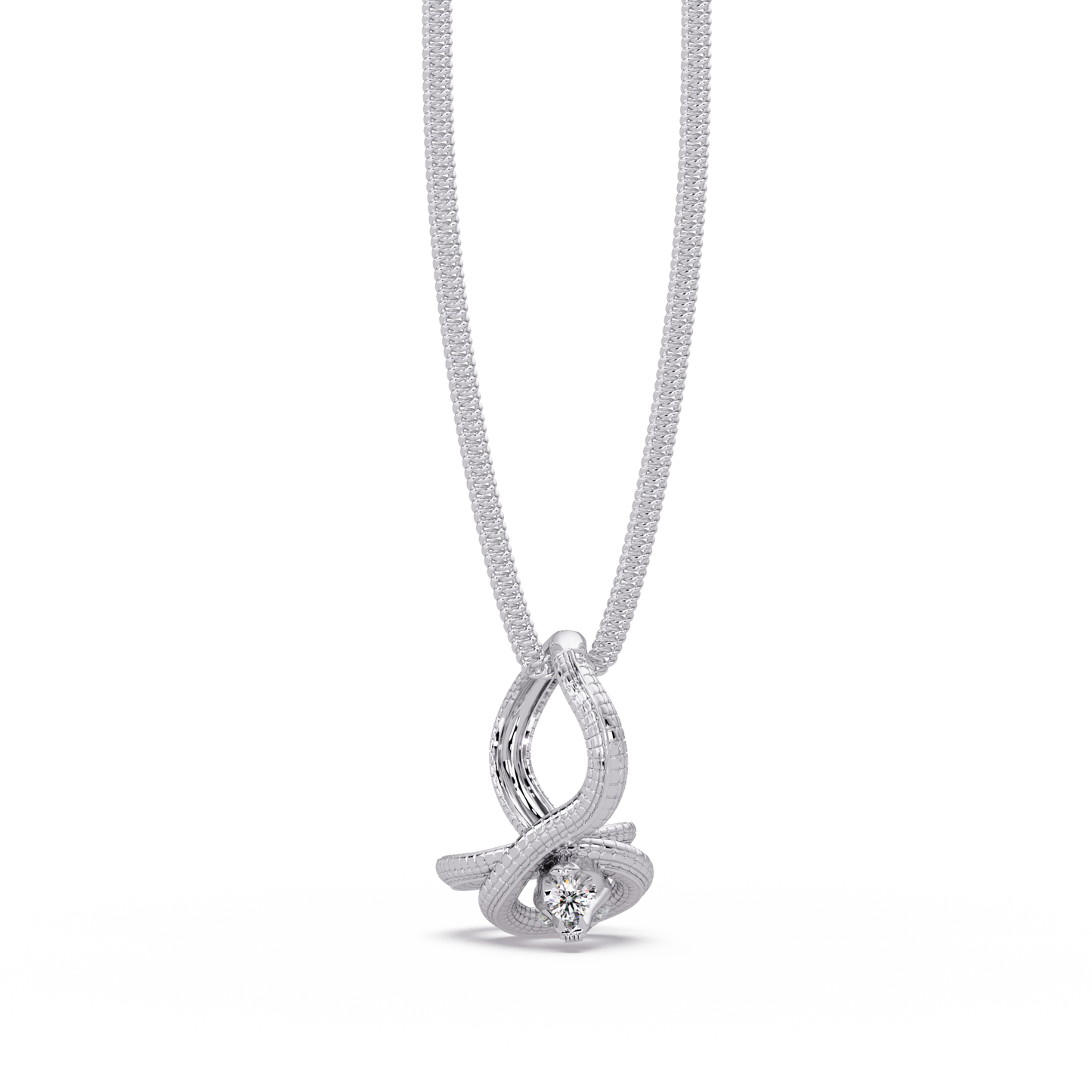 Snake Wrap Lab Grown Diamond Circular Pendant - HIGHCARAT DIAMONDS