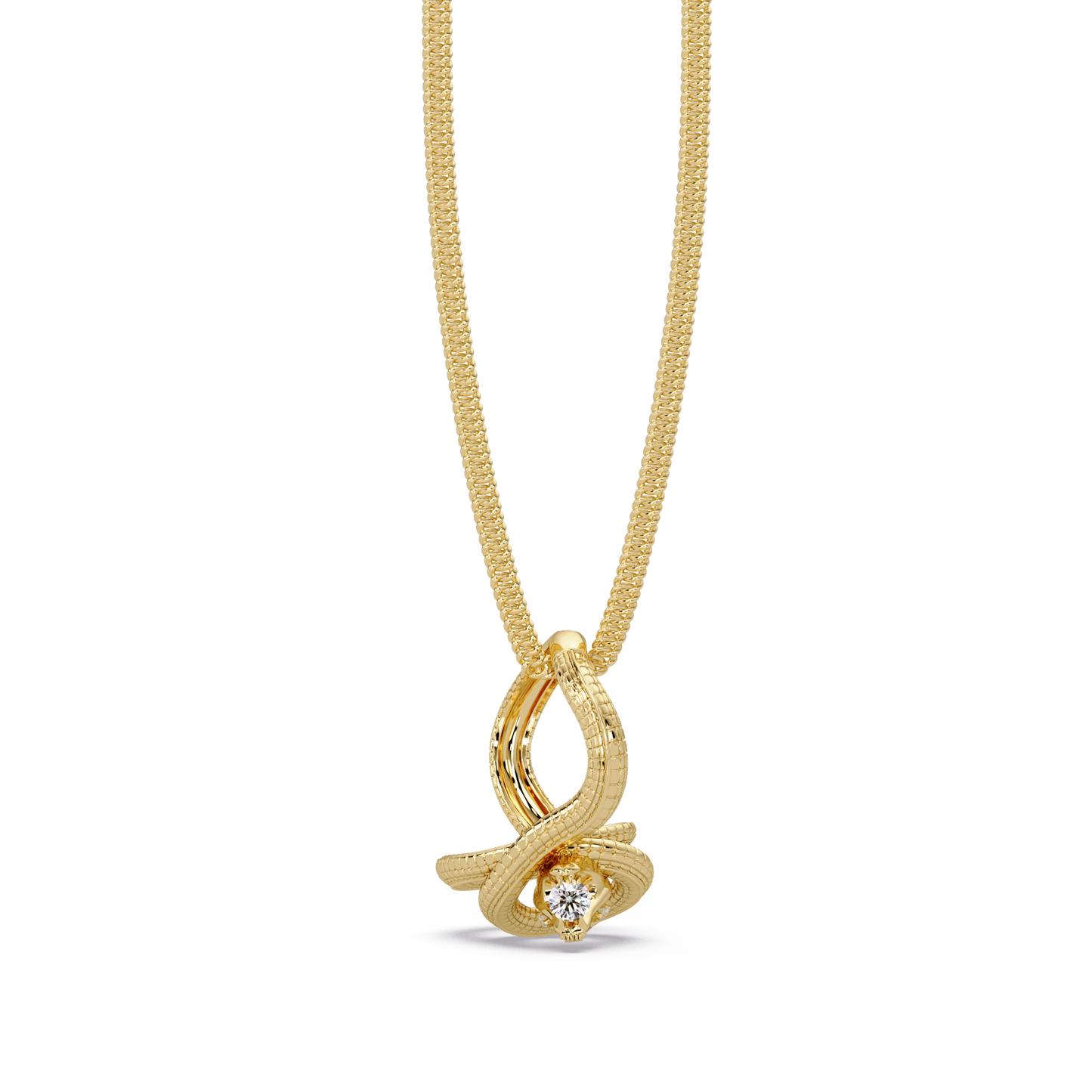 Snake Wrap Lab Grown Diamond Circular Pendant - HIGHCARAT DIAMONDS