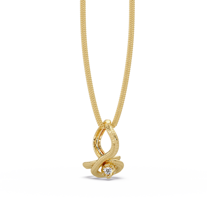 Snake Wrap Lab Grown Diamond Circular Pendant - HIGHCARAT DIAMONDS