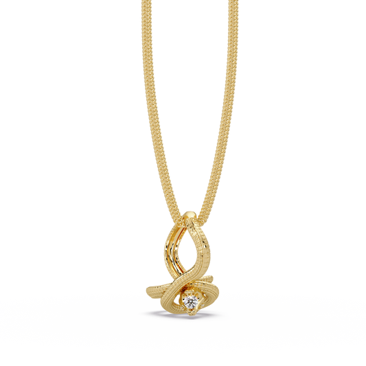 Snake Wrap Lab Grown Diamond Circular Pendant - HIGHCARAT DIAMONDS