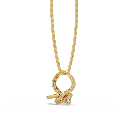 Snake Wrap Lab Grown Diamond Circular Pendant - HIGHCARAT DIAMONDS