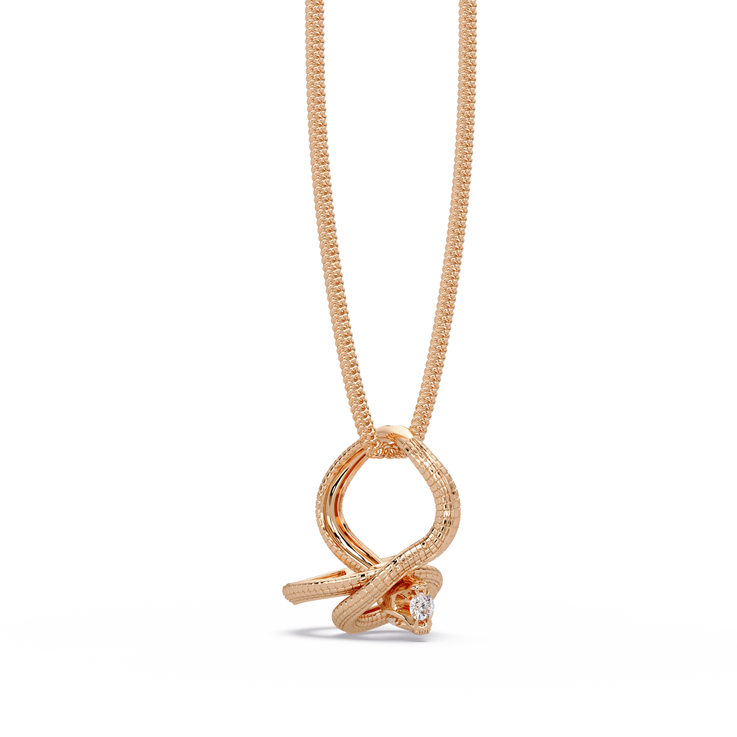 Snake Wrap Lab Grown Diamond Circular Pendant - HIGHCARAT DIAMONDS
