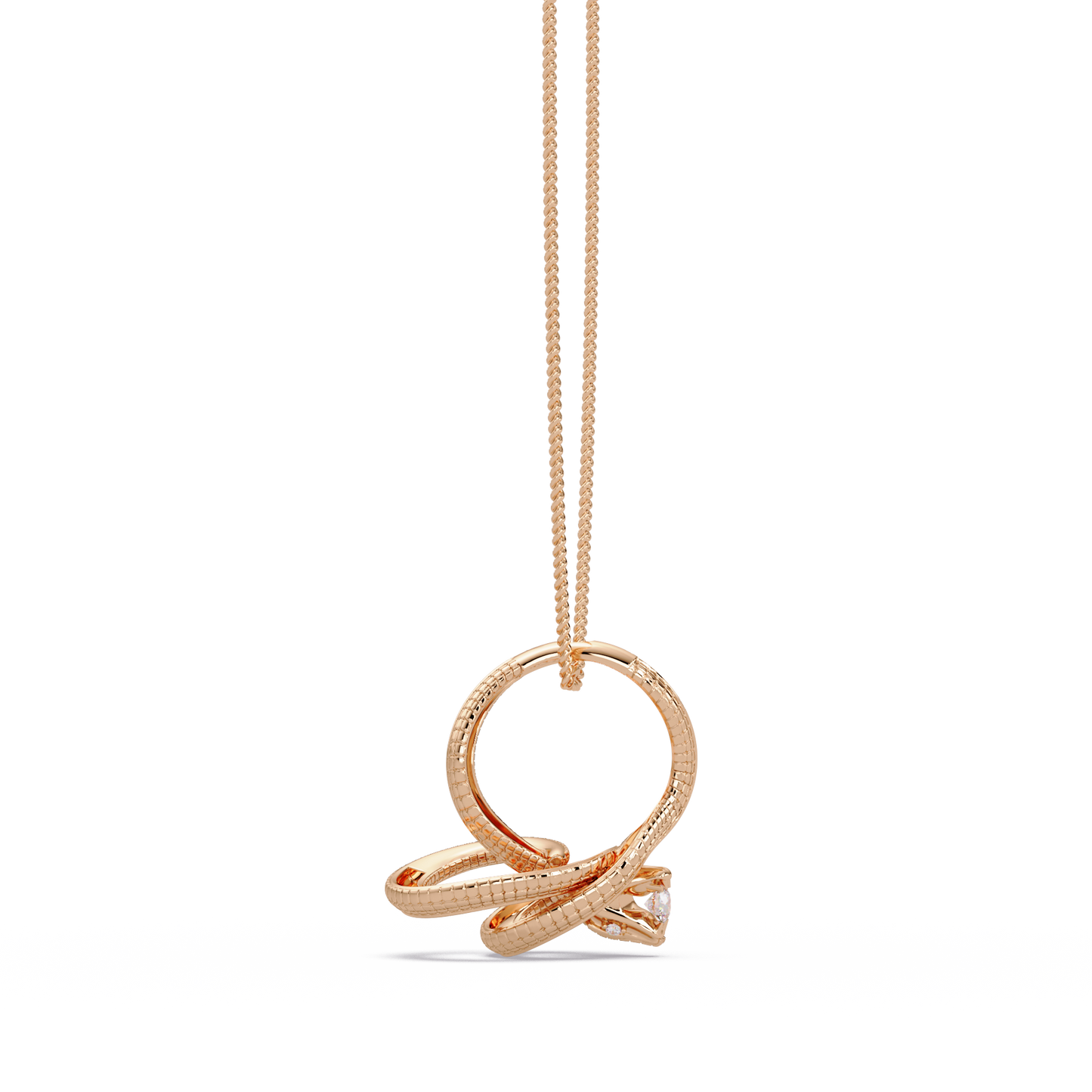 Snake Wrap Lab Grown Diamond Circular Pendant - HIGHCARAT DIAMONDS