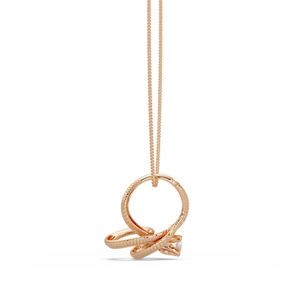 Snake Wrap Lab Grown Diamond Circular Pendant - HIGHCARAT DIAMONDS