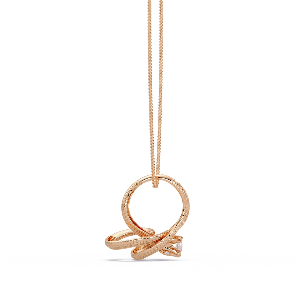 Snake Wrap Lab Grown Diamond Circular Pendant - HIGHCARAT DIAMONDS