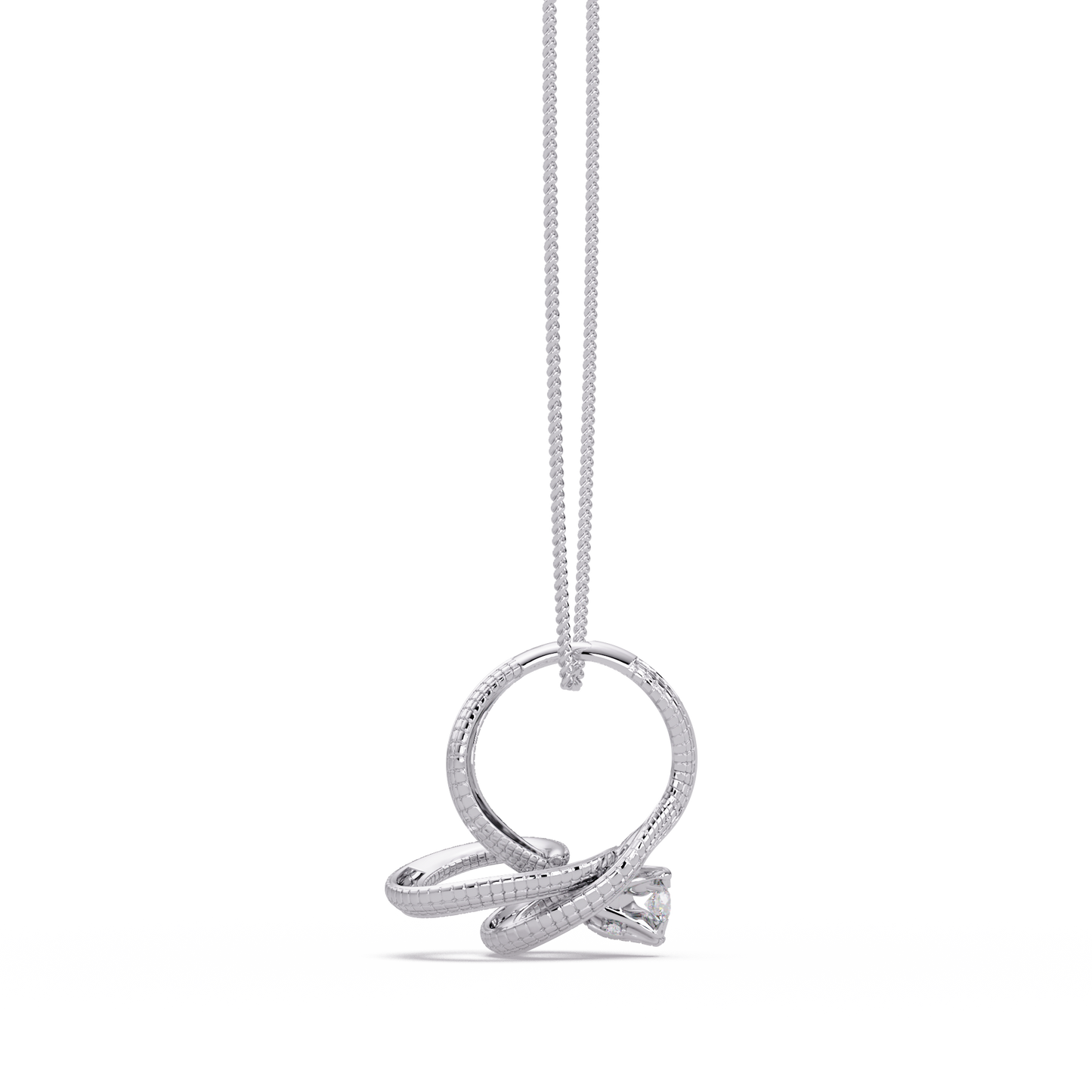 Snake Wrap Lab Grown Diamond Circular Pendant - HIGHCARAT DIAMONDS