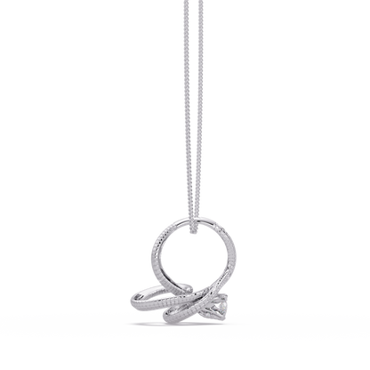Snake Wrap Lab Grown Diamond Circular Pendant - HIGHCARAT DIAMONDS