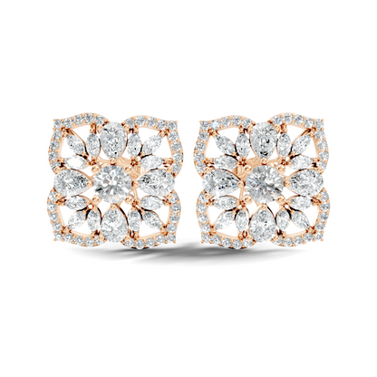 10k Solid Gold Pear, Round, Marquise Shape Lab grown Diamond Stunning Shinny Vintage Earring For Women - HIGHCARAT DIAMONDS