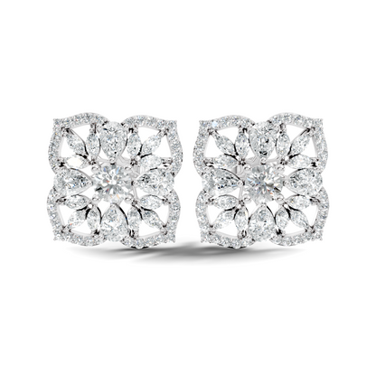 10k Solid Gold Pear, Round, Marquise Shape Lab grown Diamond Stunning Shinny Vintage Earring For Women - HIGHCARAT DIAMONDS