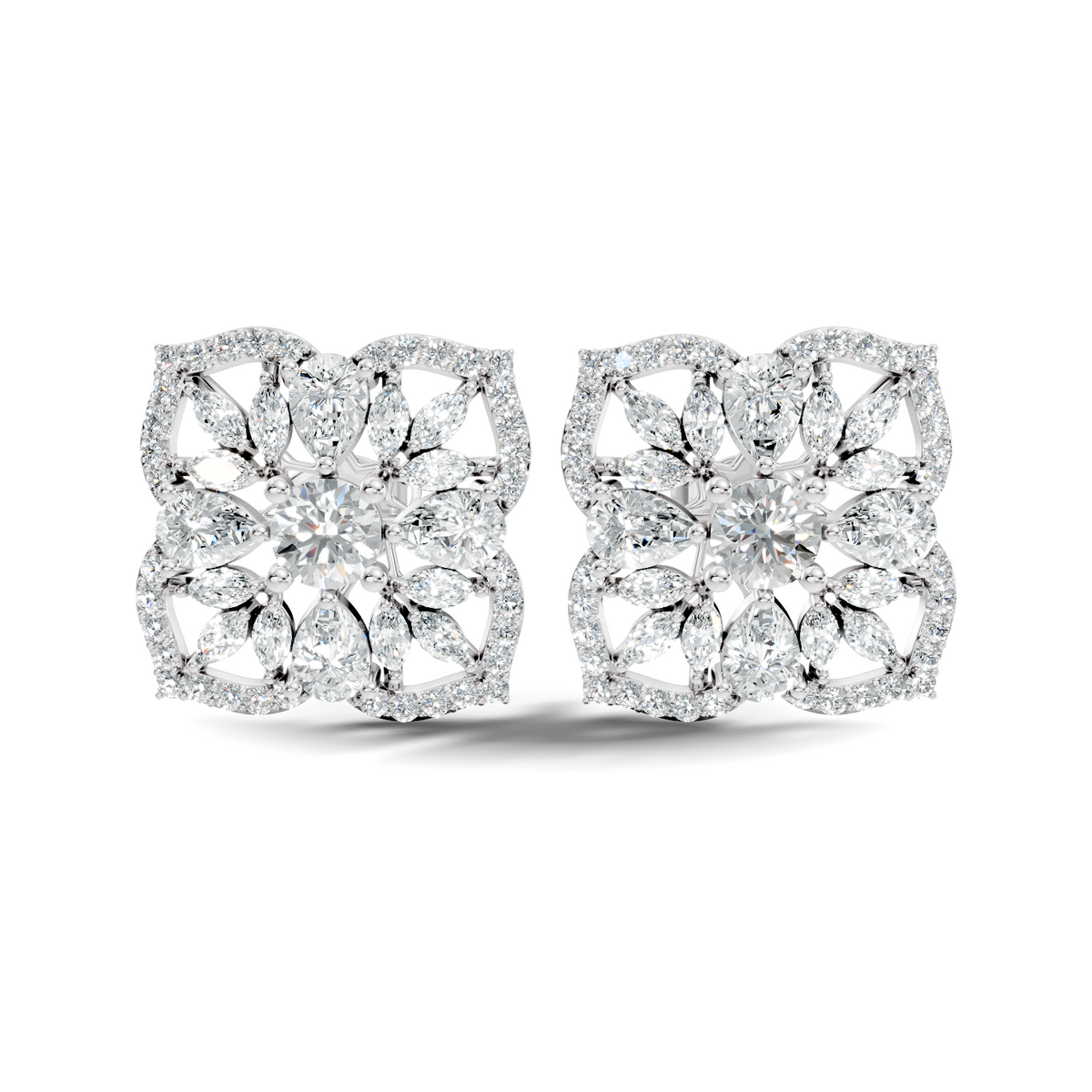 10k Solid Gold Pear, Round, Marquise Shape Lab grown Diamond Stunning Shinny Vintage Earring For Women - HIGHCARAT DIAMONDS