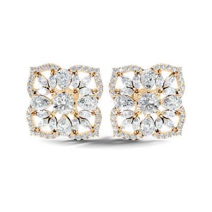 10k Solid Gold Pear, Round, Marquise Shape Lab grown Diamond Stunning Shinny Vintage Earring For Women - HIGHCARAT DIAMONDS