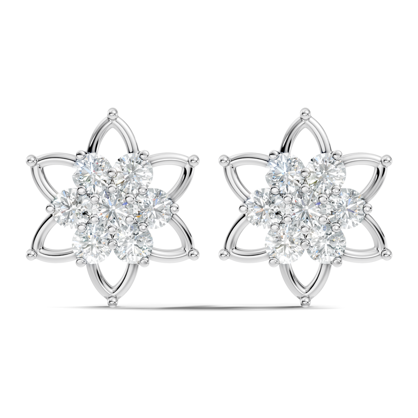 Unique Style Round Shape Natural & Lab Grown Diamond Sparkle Diamond Earrings - HIGHCARAT DIAMONDS
