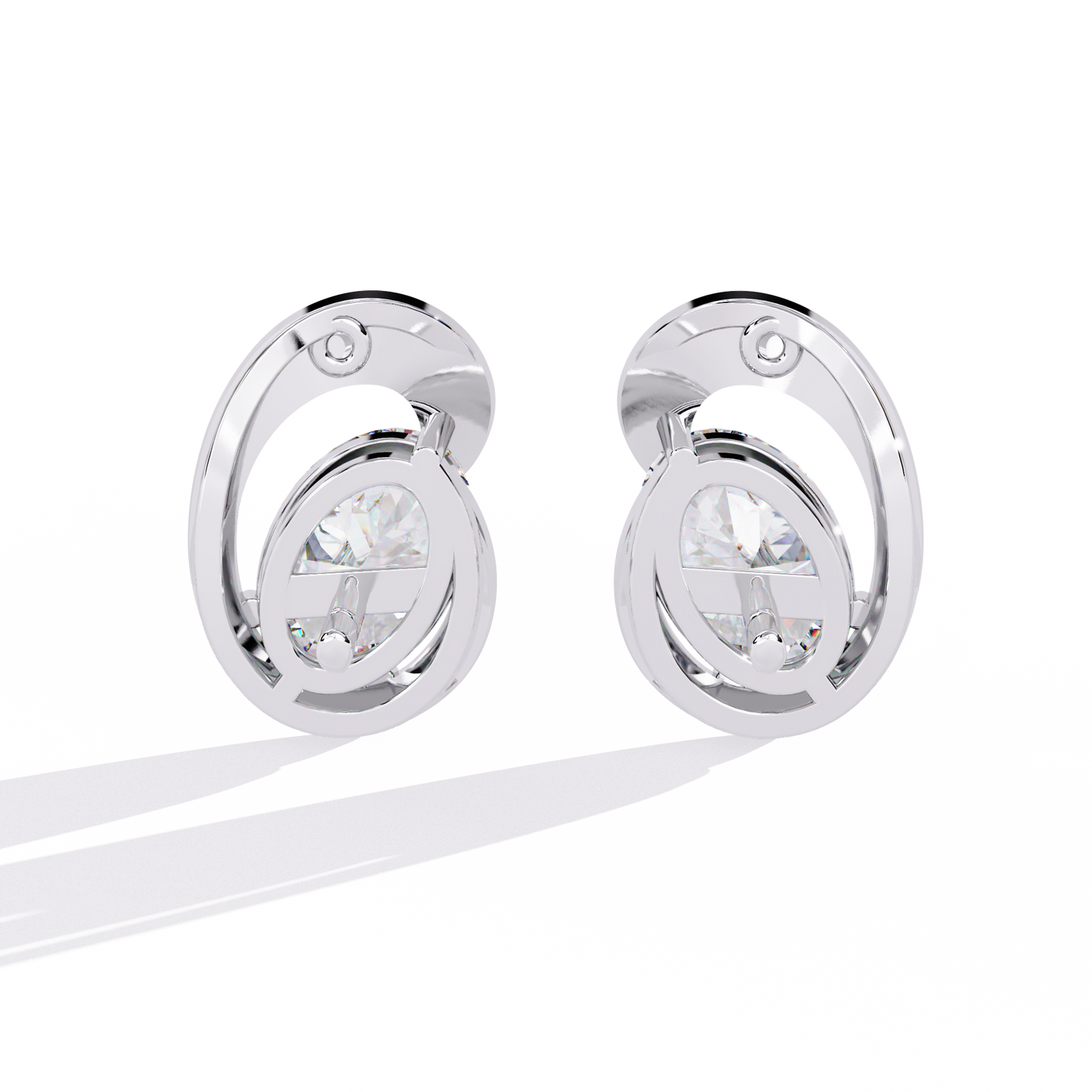Solitaire 1.32Ct Oval Cut Lab Grown Diamond Antique Cluster Elegant Dainty Daily Wear Stud Earring Gift For Her - HIGHCARAT DIAMONDS