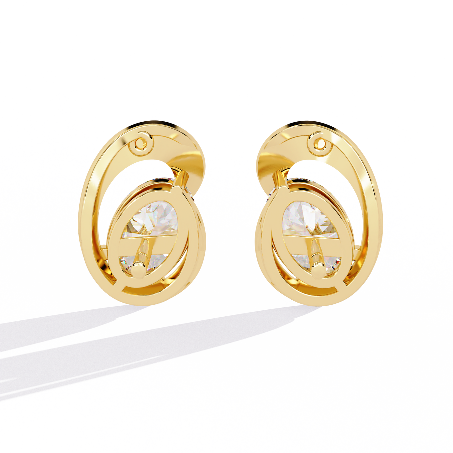 Solitaire 1.32Ct Oval Cut Lab Grown Diamond Antique Cluster Elegant Dainty Daily Wear Stud Earring Gift For Her - HIGHCARAT DIAMONDS