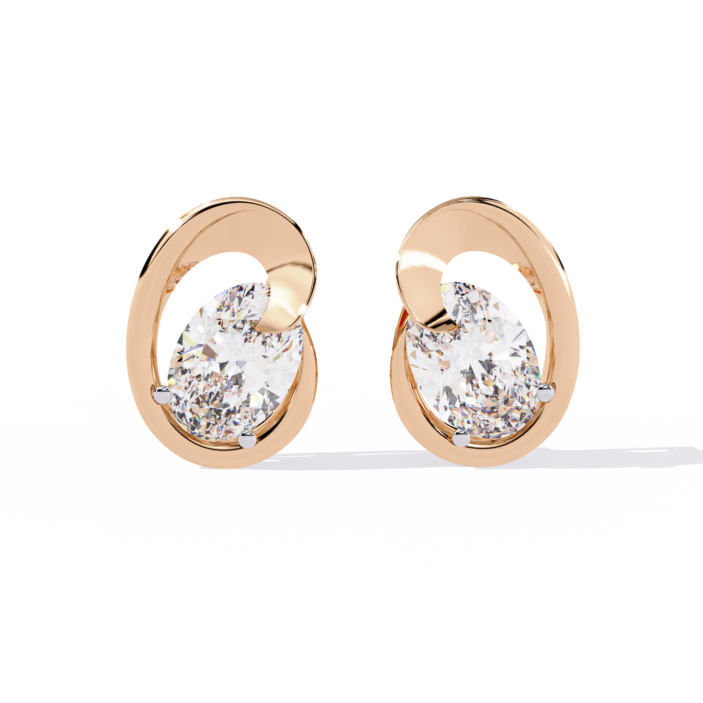 Solitaire 1.32Ct Oval Cut Lab Grown Diamond Antique Cluster Elegant Dainty Daily Wear Stud Earring Gift For Her - HIGHCARAT DIAMONDS