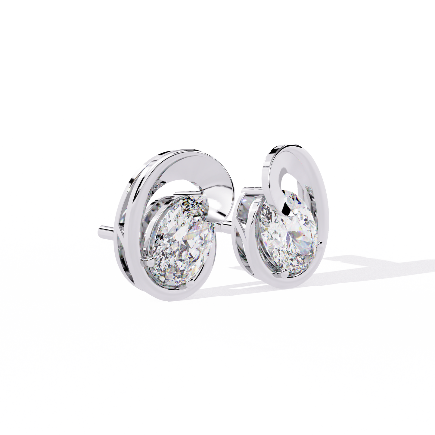 Solitaire 1.32Ct Oval Cut Lab Grown Diamond Antique Cluster Elegant Dainty Daily Wear Stud Earring Gift For Her - HIGHCARAT DIAMONDS