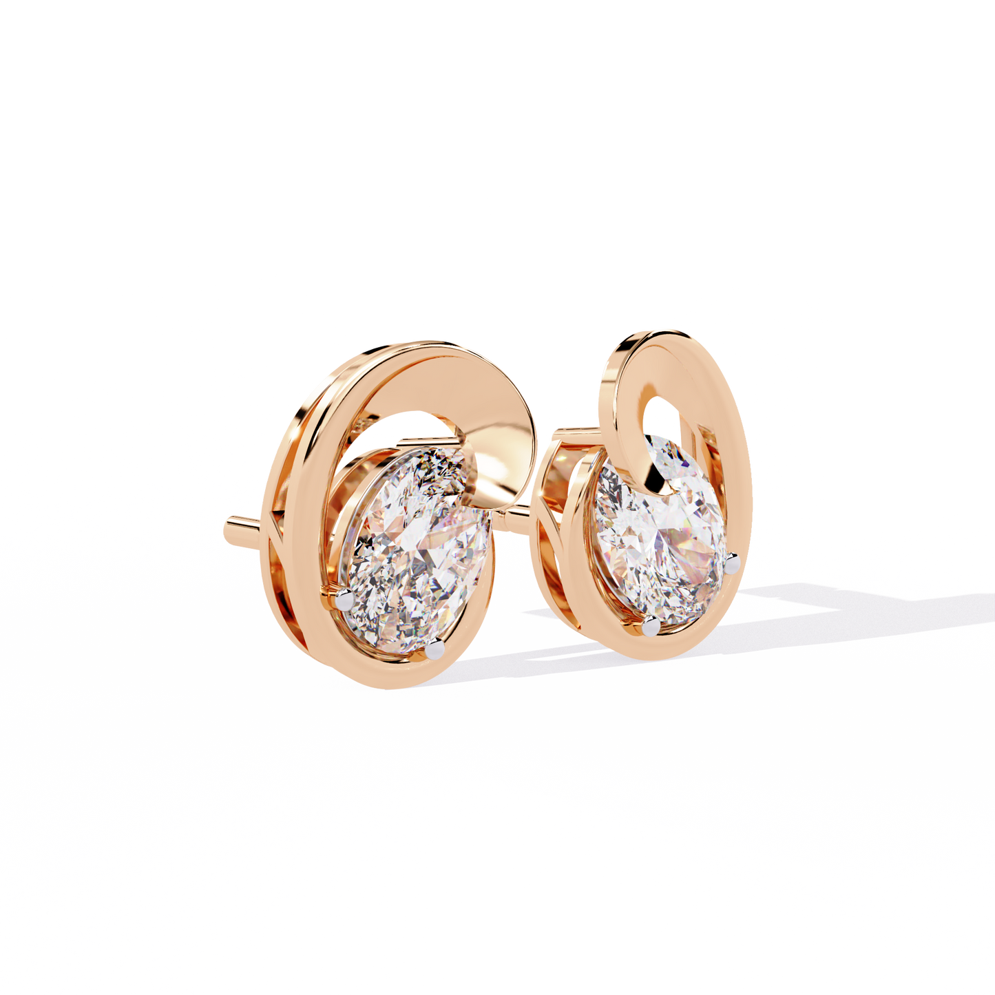 Solitaire 1.32Ct Oval Cut Lab Grown Diamond Antique Cluster Elegant Dainty Daily Wear Stud Earring Gift For Her - HIGHCARAT DIAMONDS