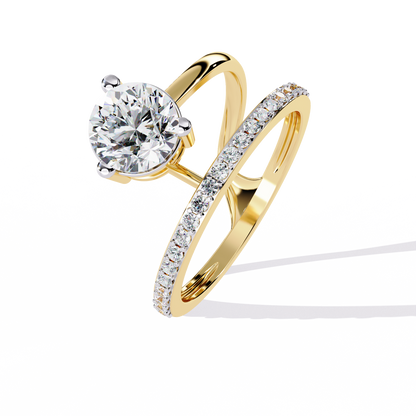 Solitaire 1.51Ct Round Cut Top Grade Lab Grown Diamond Classic Split Party Wear Ring For Women's - HIGHCARAT DIAMONDS