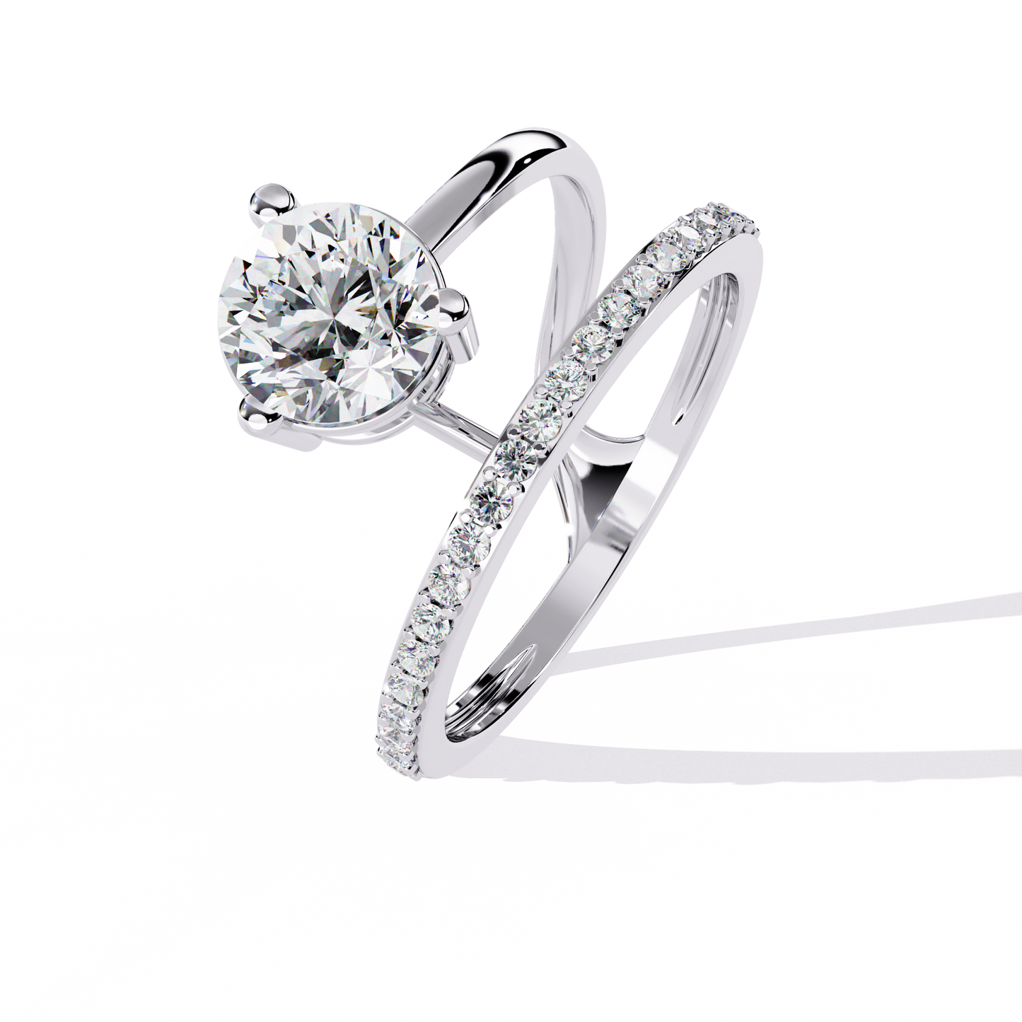 Solitaire 1.51Ct Round Cut Top Grade Lab Grown Diamond Classic Split Party Wear Ring For Women's