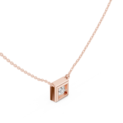 Solitaire 2.50Ct Princess Cut Lab Grown Diamond Bezel Set Pendant For Her - HIGHCARAT DIAMONDS