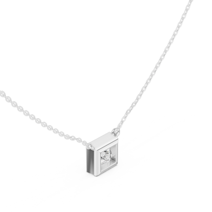 Solitaire 2.50Ct Princess Cut Lab Grown Diamond Bezel Set Pendant For Her - HIGHCARAT DIAMONDS