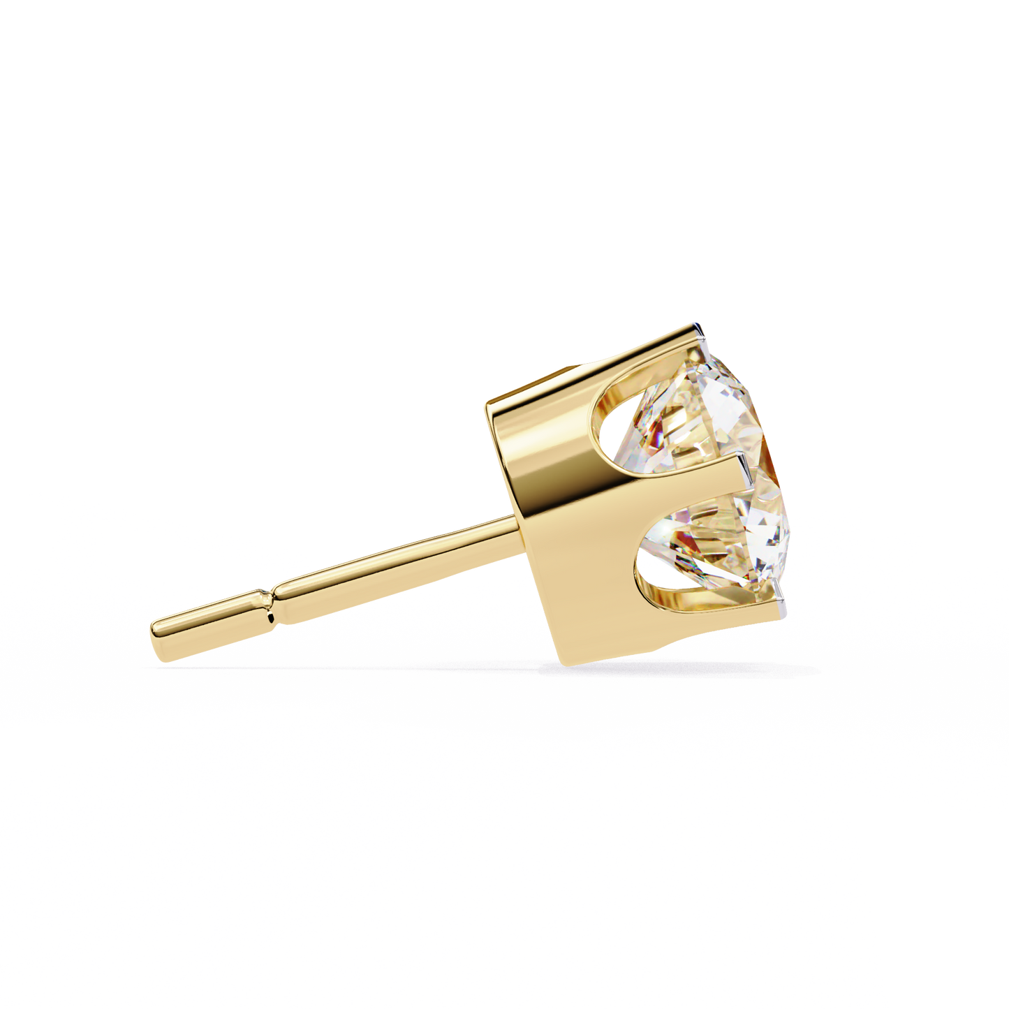 Solitaire 2.57Ct Round Cut Lab Grown Diamond 6 Pave Set Delicate Handmade Vintage Daily Wear Stud Earring - HIGHCARAT DIAMONDS